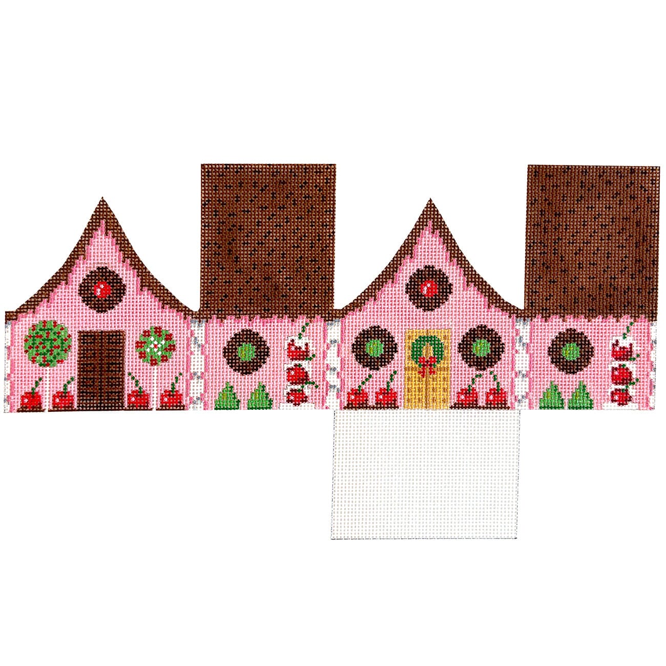Chocolate Sprinkles and Cherries, 3D Gingerbread House Painted Canvas Susan Roberts Needlepoint Designs Inc. - 1
