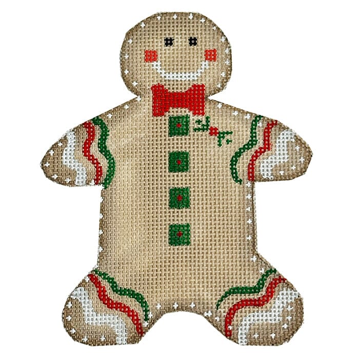 Christmas Cookie Gingerbread Man Painted Canvas Danji Designs - 1
