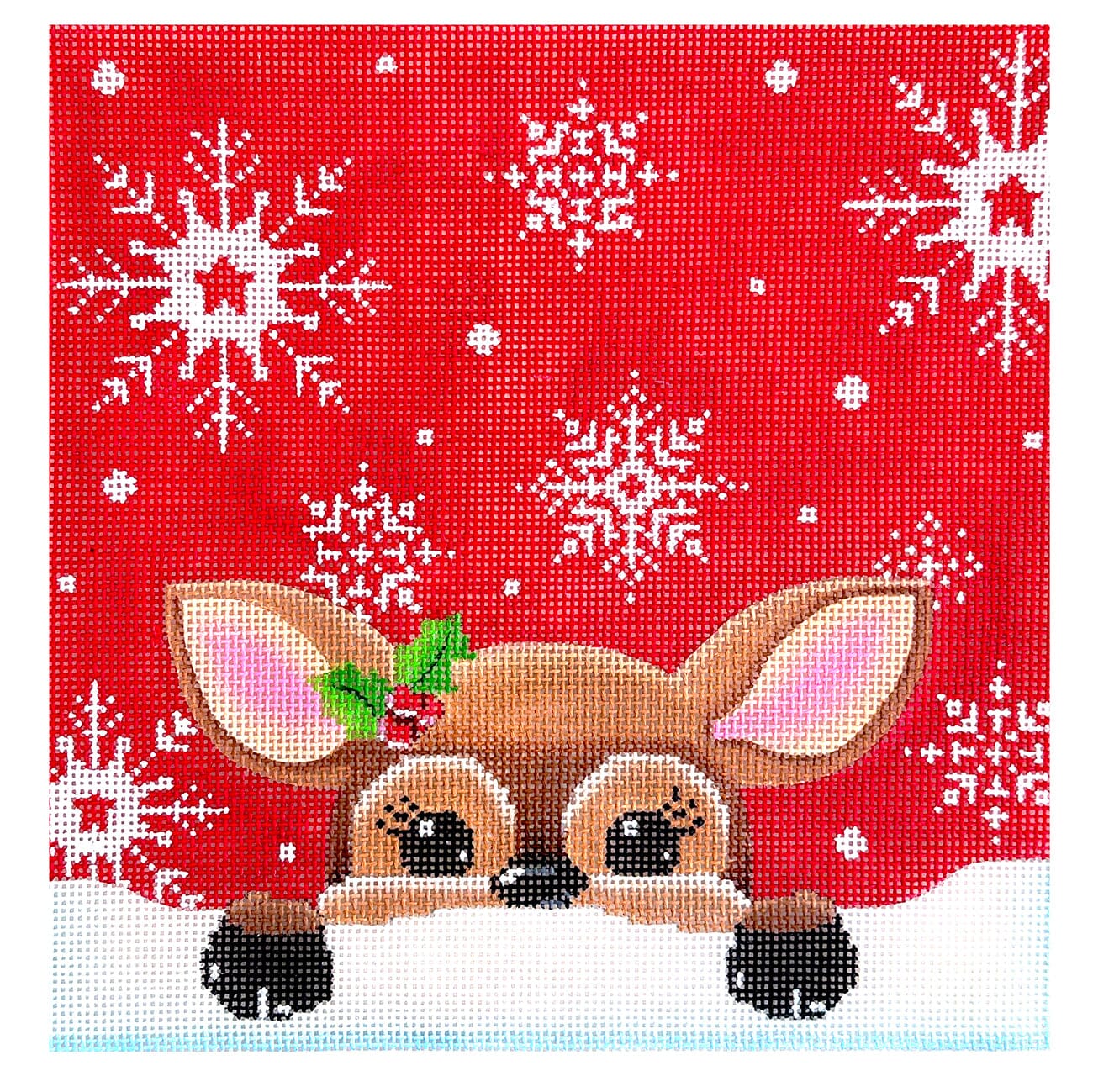 Christmas Cutie Spy Square Painted Canvas Pepperberry Designs - 1