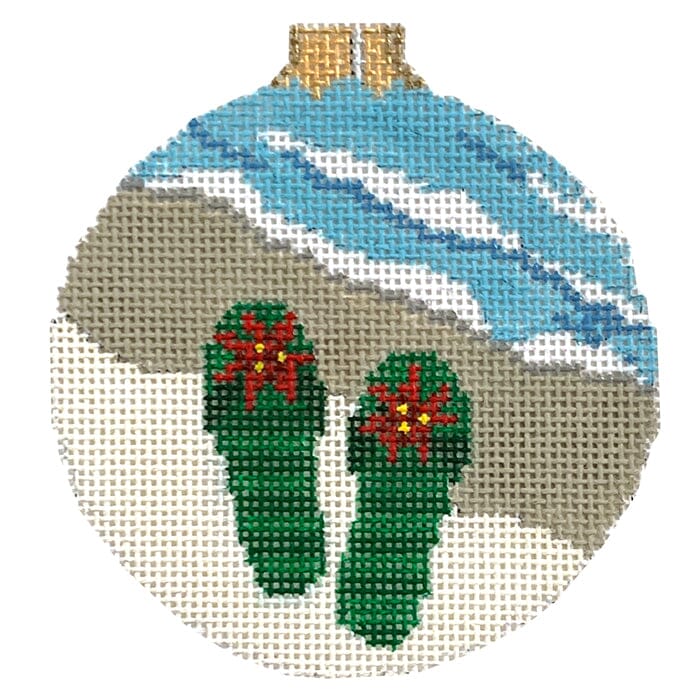 Christmas Flip Flops Ornament Painted Canvas Susan Roberts Needlepoint Designs Inc. - 1