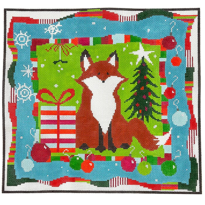 Christmas Fox Painted Canvas Pippin - 1