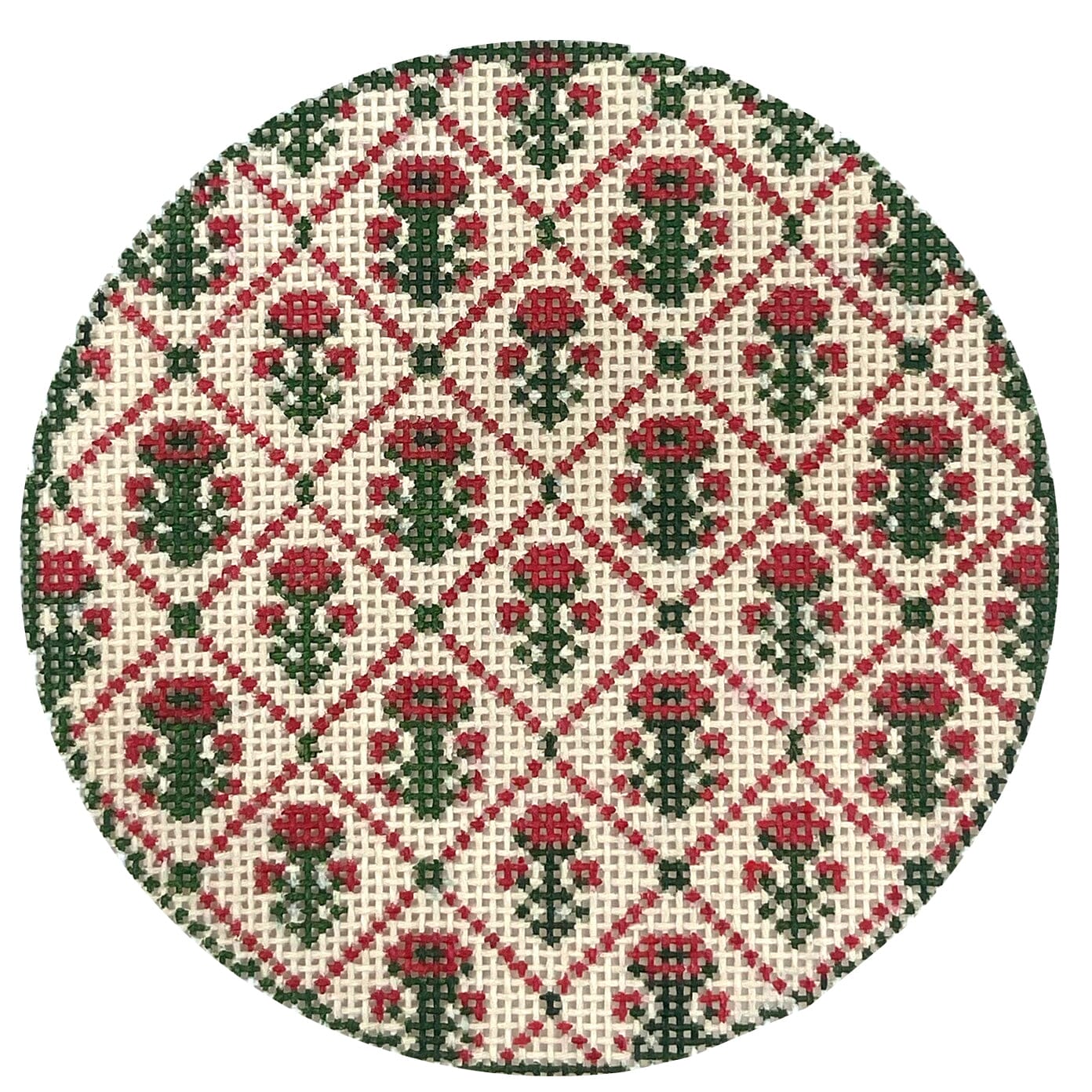 Christmas Maggie Round Painted Canvas Atlantic Blue Canvas - 1