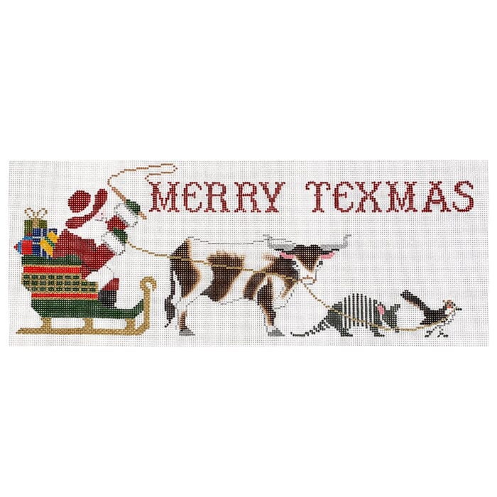 Christmas: Merry Texmas Sleigh Painted Canvas Painted Pony Designs - 1
