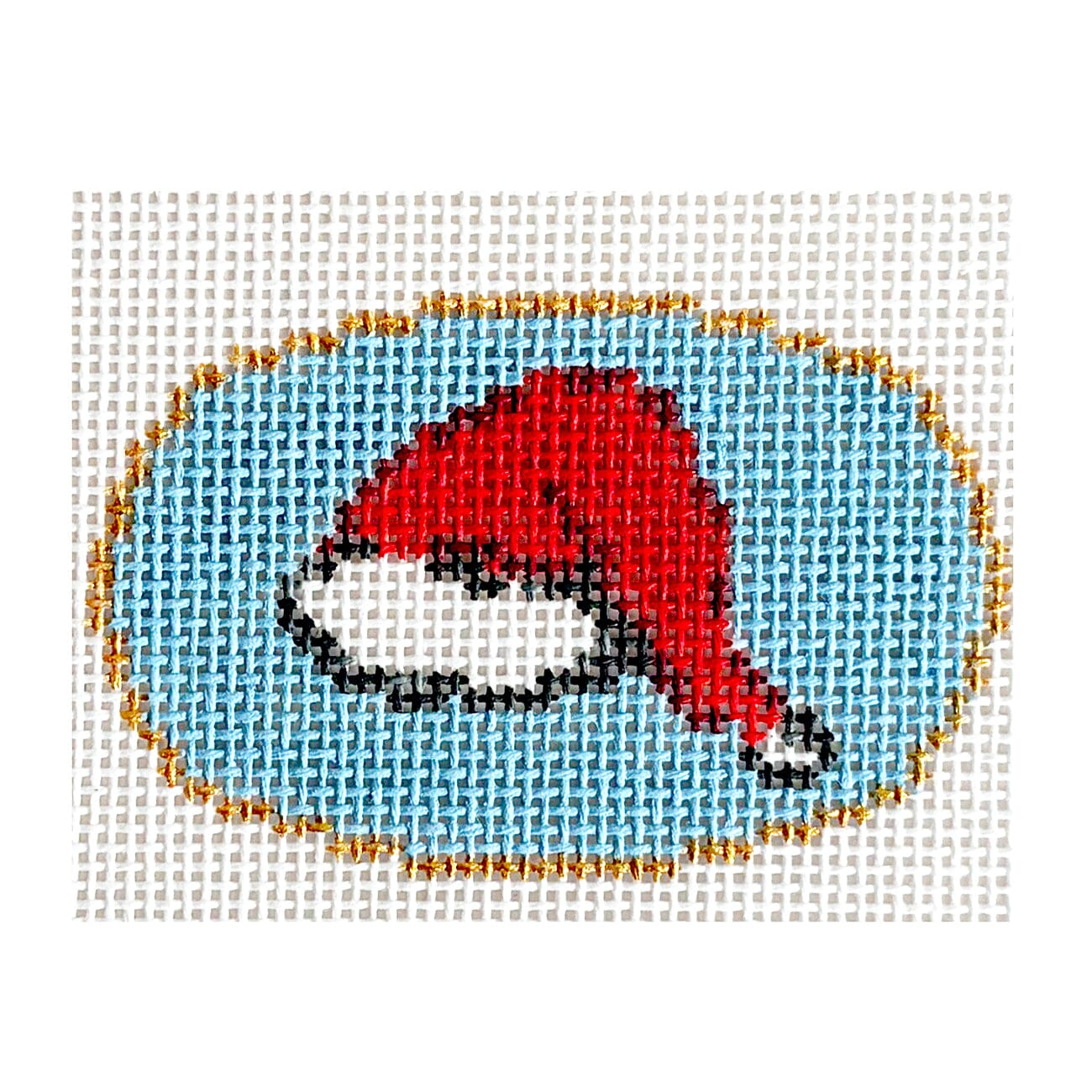 Christmas Mini Santa Hat Painted Canvas Goodpoint Needlepoint - 1