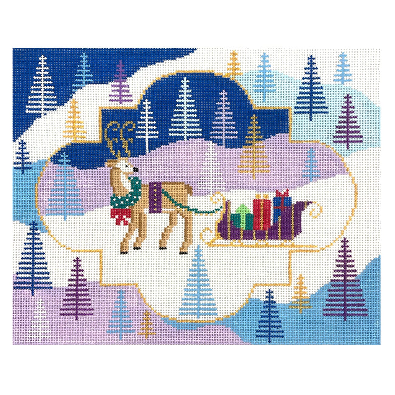 Christmas Reindeer Delivery Painted Canvas Shelly Tribbey - 1