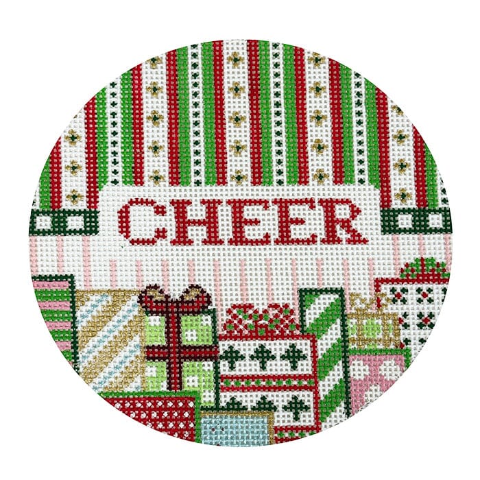 Christmas Round Cheer Painted Canvas Kangaroo Paw Designs - 1