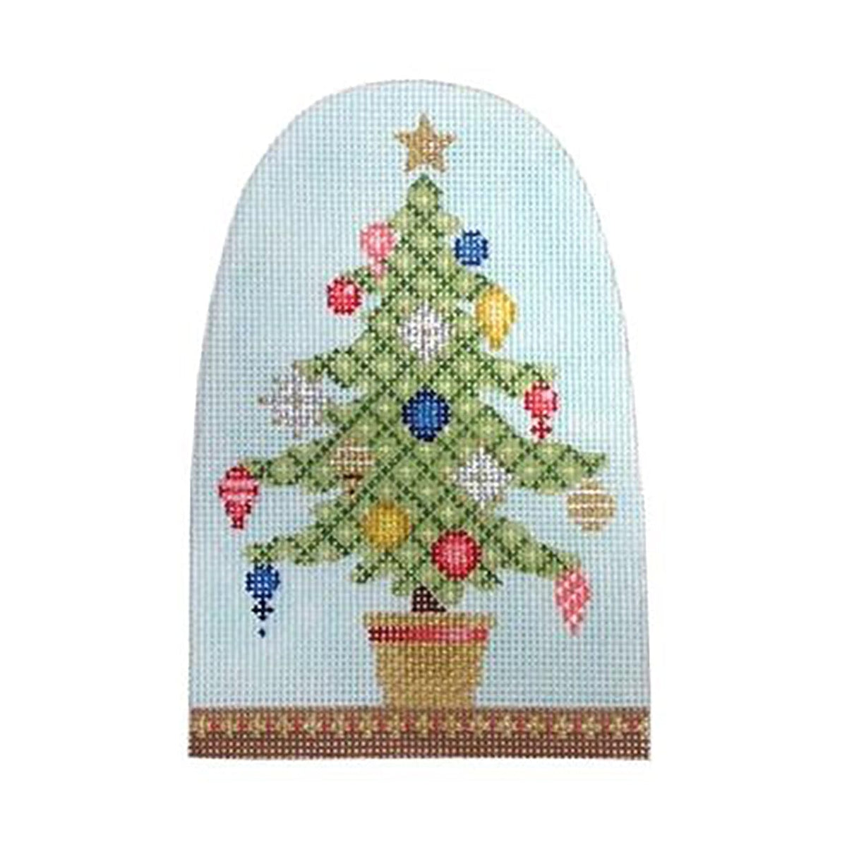 Christmas Snowdome Little Tree Painted Canvas Kirk & Bradley - 1