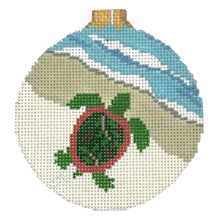 Christmas Turtle Ornament Painted Canvas Susan Roberts Needlepoint Designs Inc.