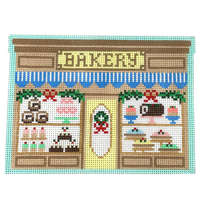 Christmas Village Bakery Painted Canvas Le Point Studio - 1