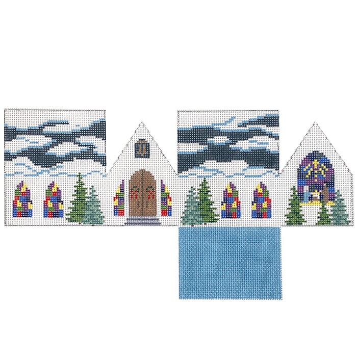 Church 3D Mini House on 18 Painted Canvas Susan Roberts Needlepoint Designs Inc. 