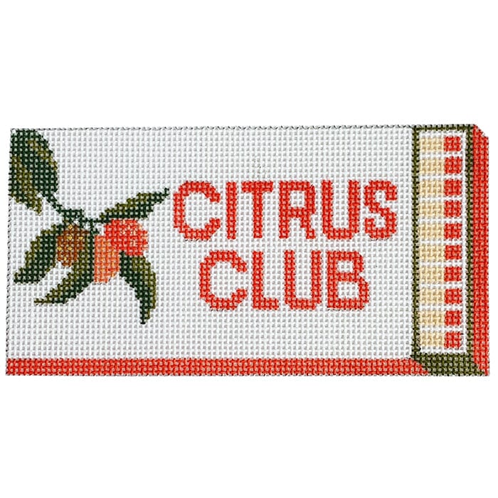 Citrus Club Matchbox Ornament Painted Canvas Spruce Street Studio - 1