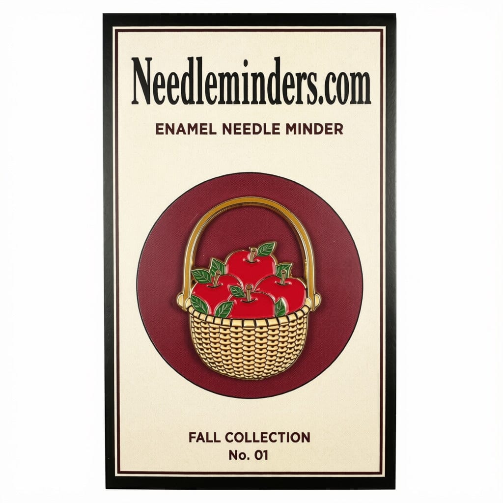 Classic Basket, Fall Apples Needle Minder Accessories Needleminders.com - 1