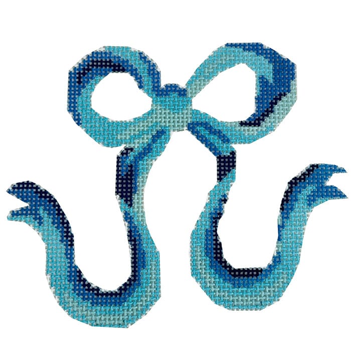 Classic Blue Bow Painted Canvas Jessica Tongel Designs - 1