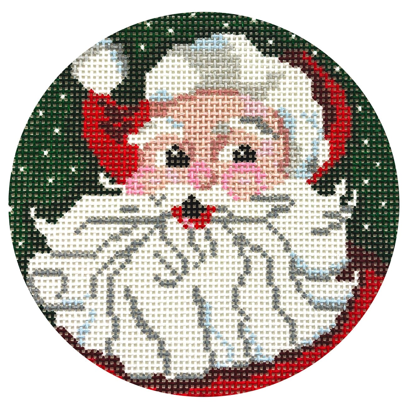 Classic Santa   13 Mesh Painted Canvas Blueberry Point Canvas