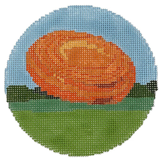 Clay Disc in Flight Painted Canvas The Gingham Stitchery 