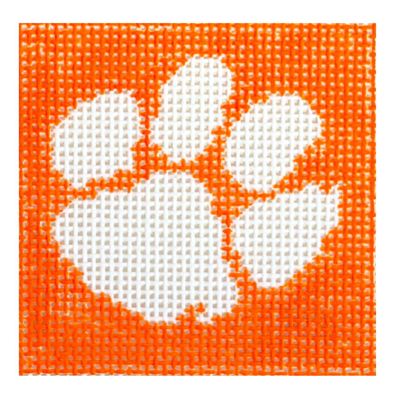 Clemson Mini Square 2.2" Painted Canvas Needlepoint by Laura - 1