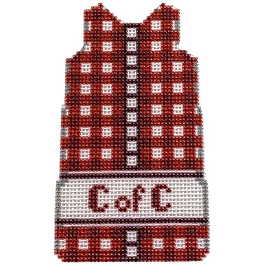 College of Charleston Gingham Mini Shift Printed Canvas Two Sisters Needlepoint 
