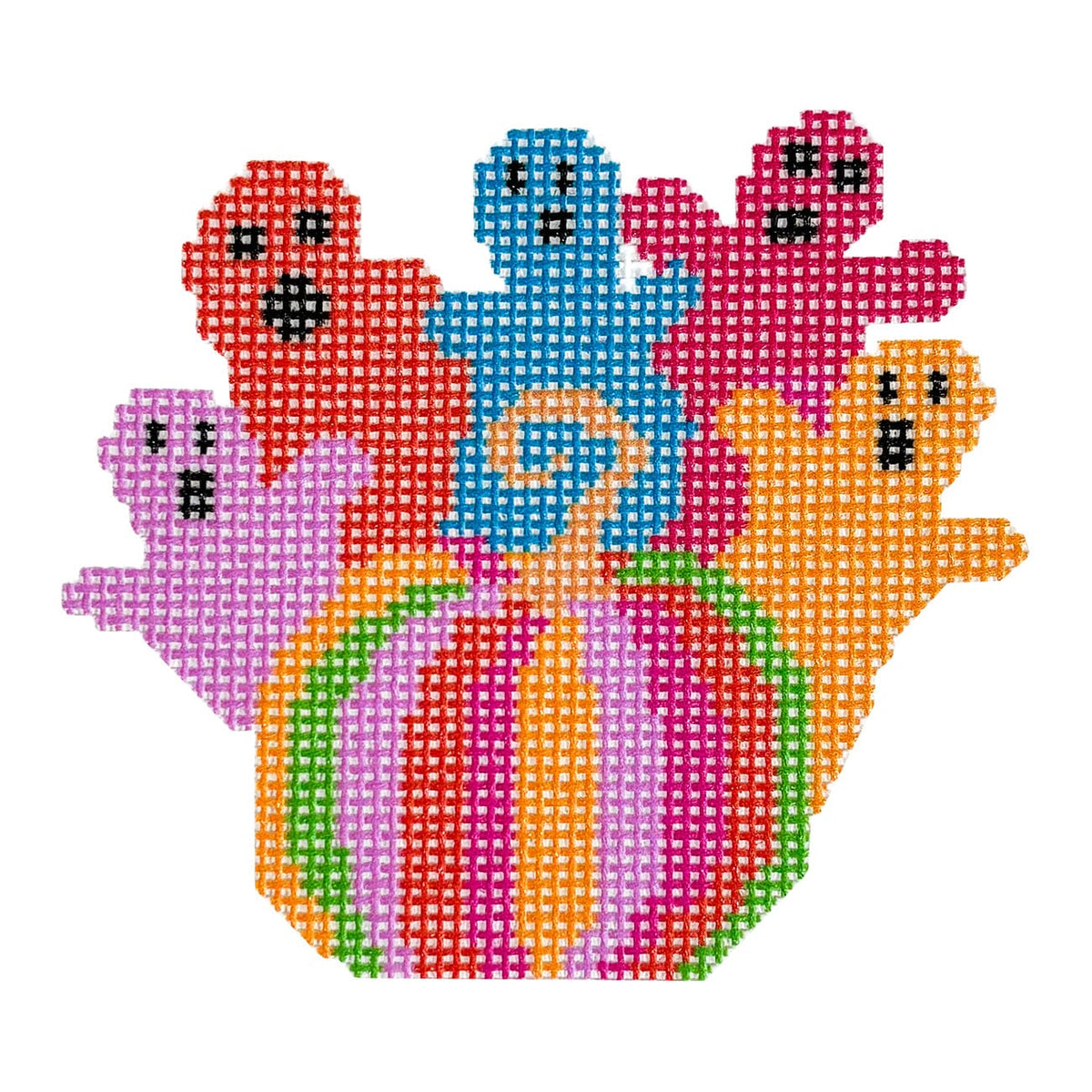 Colorful Ghosts with Pumpkin Printed Canvas Nash & Daughters - 1