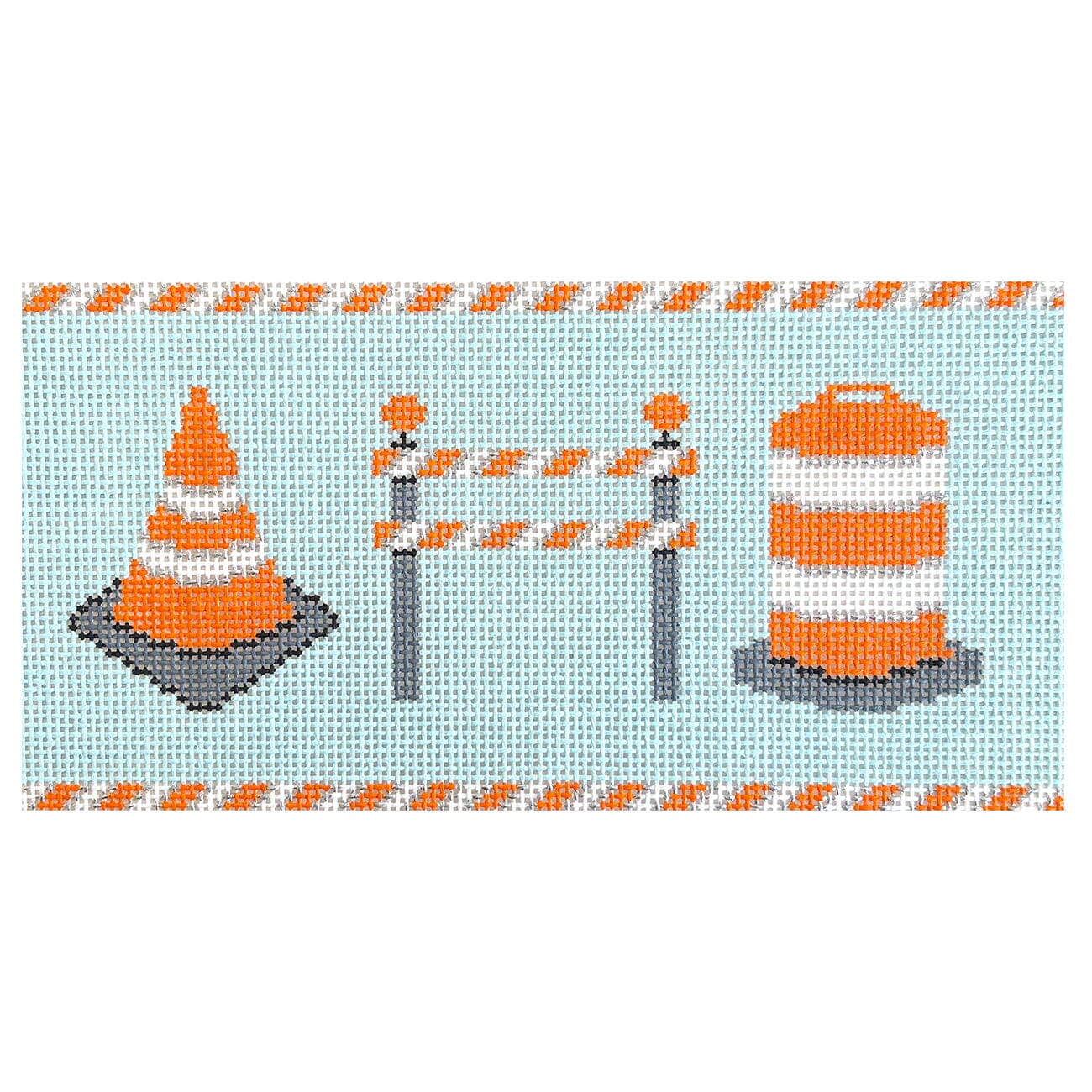 Construction Trio Painted Canvas Goodpoint Needlepoint - 1