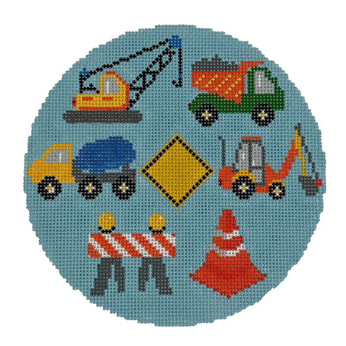 Construction Zone Painted Canvas Atlantic Blue Canvas