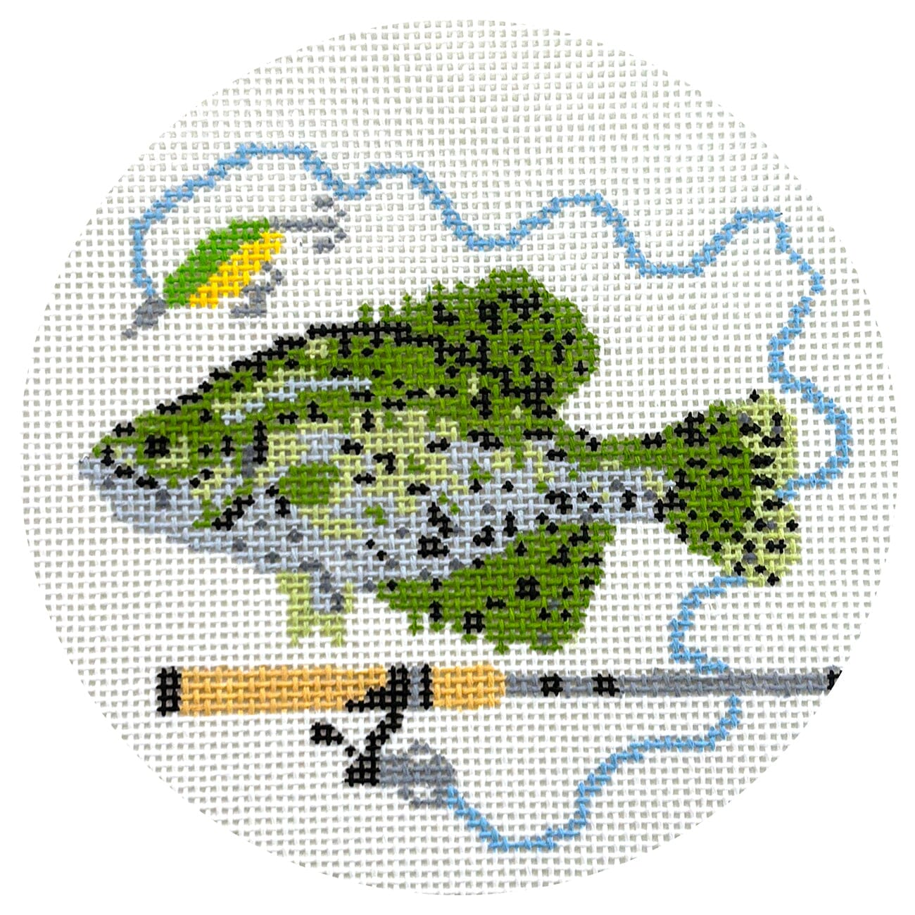 Crappie Ornament Painted Canvas Elm Tree Needlepoint - 1