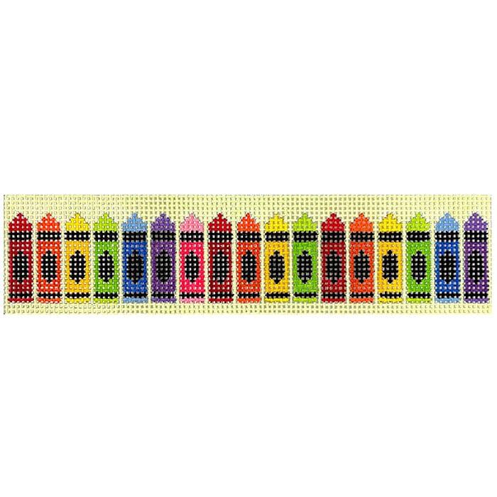 Crayon Key Fob Painted Canvas The Gingham Stitchery - 1