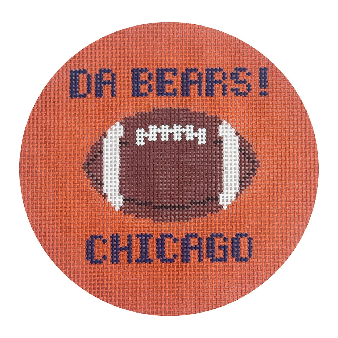 Da Bears! Chicago Round Painted Canvas Atlantic Blue Canvas - 1