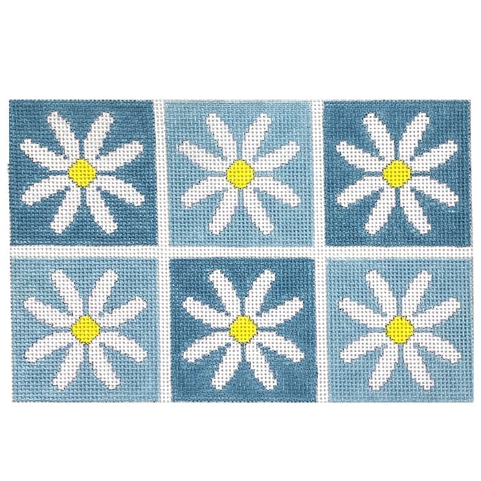 Daisy Clutch - Blues Painted Canvas Kristine Kingston 