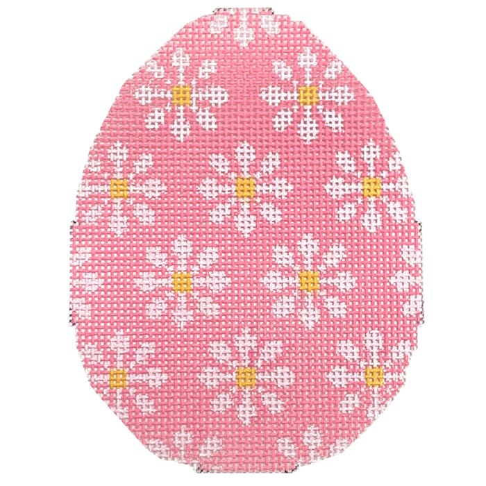 Daisy Egg Pink Painted Canvas Stitch Rock Designs - 1