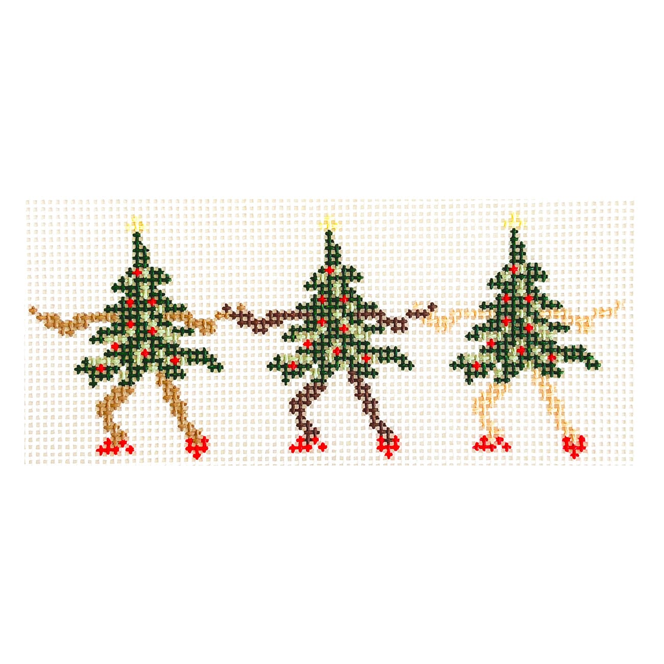 Dancing Trees Trio Painted Canvas Goodpoint Needlepoint - 1