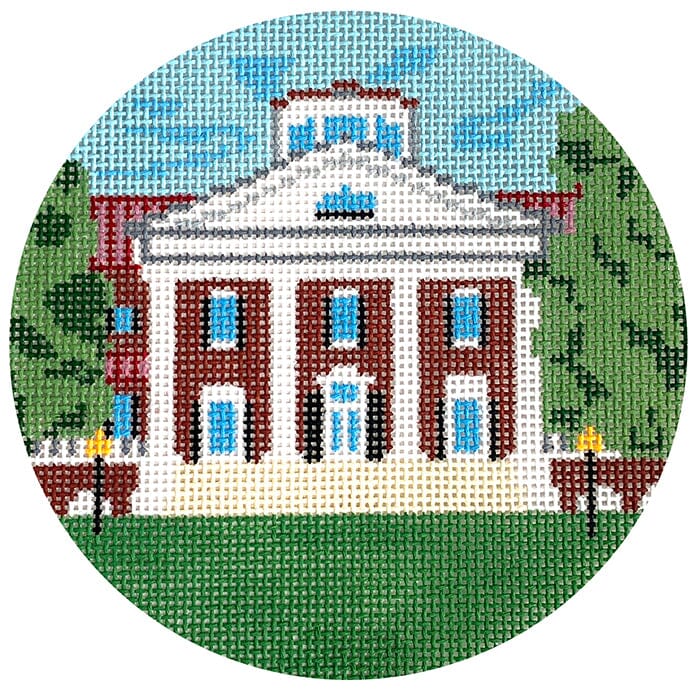 Darden-Saunders Halls UVA Painted Canvas Blue Ridge Stitchery
