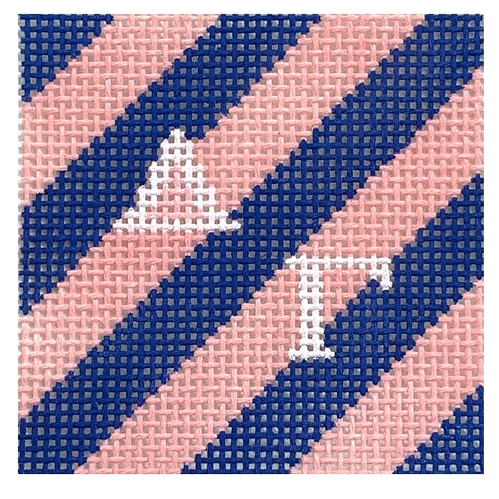 Delta Gamma 2" Stripe Square Painted Canvas Kangaroo Paw Designs