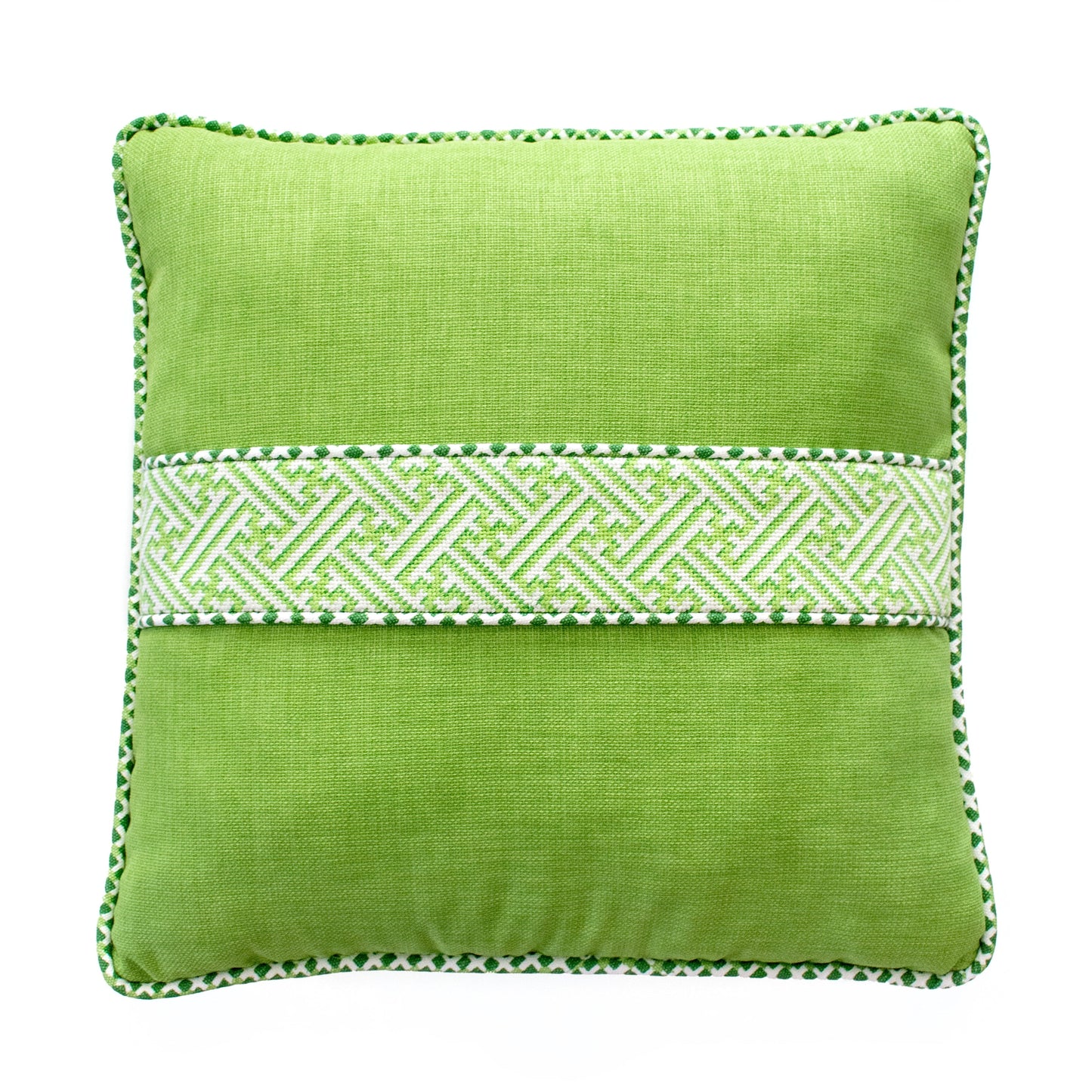 Diagonal Key Band - Green Printed Canvas Two Sisters Needlepoint