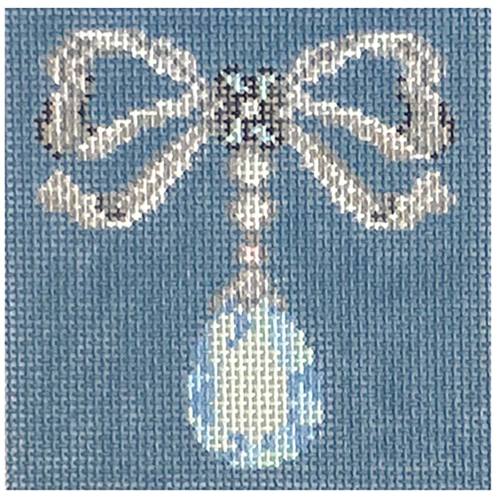 Diamond Drop Bow Brooch Painted Canvas Rachel Barri Designs - 1