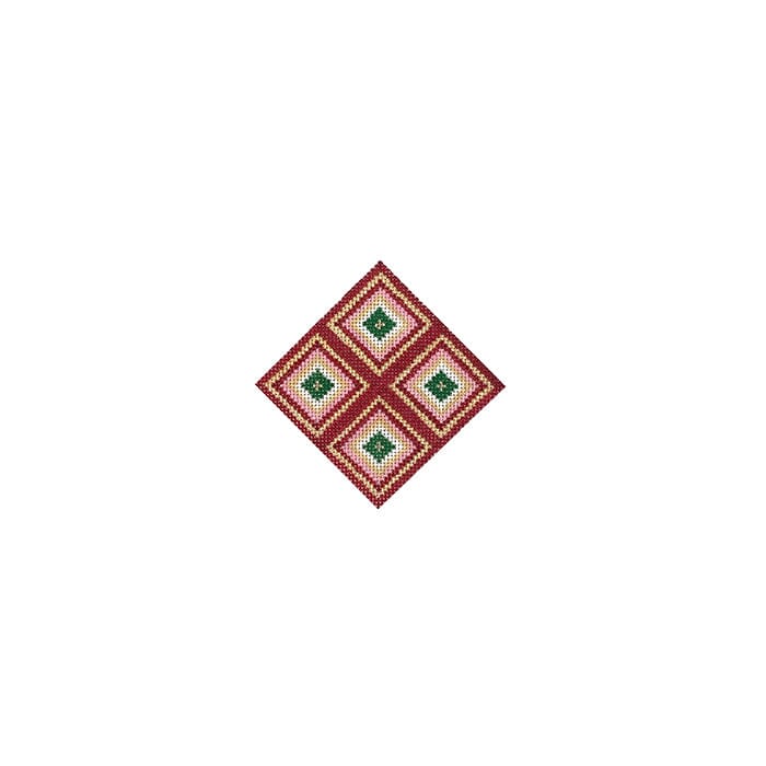 Diamond Ornament 4x4 Painted Canvas Initial K Studio - 1