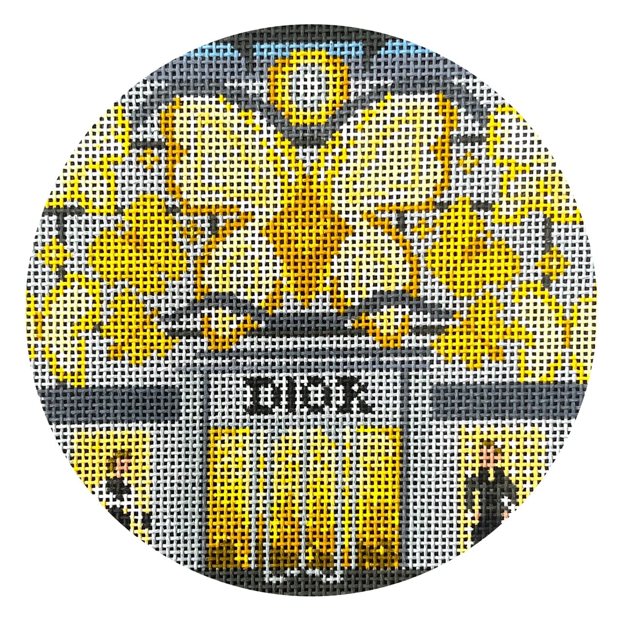 Dior Round Painted Canvas The Gingham Stitchery - 1