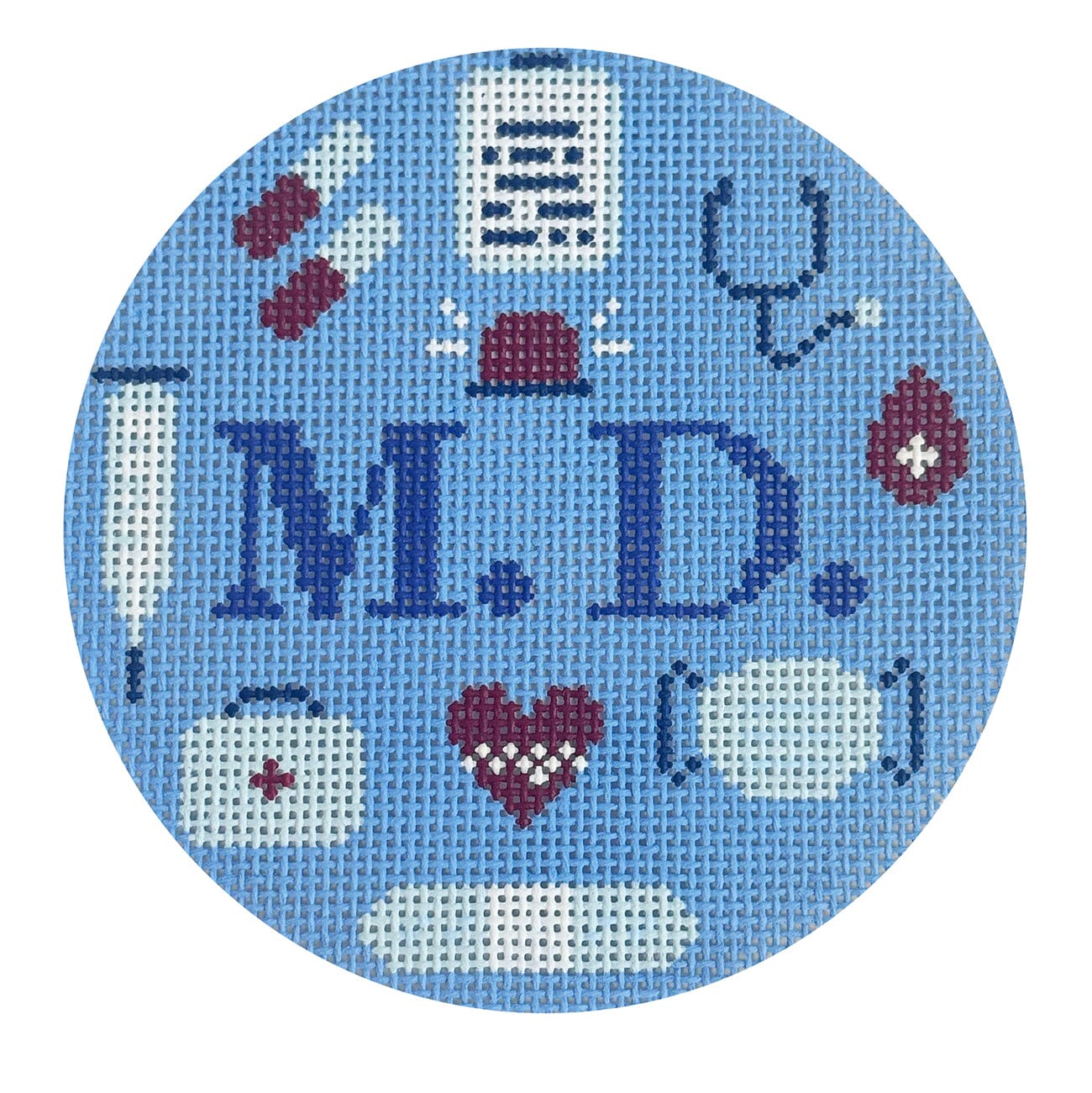 Doctor Round Painted Canvas Atlantic Blue Canvas - 1