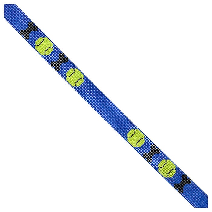 Dog Bones & Tennis Balls Boy Dog Collar Painted Canvas The Meredith Collection - 1