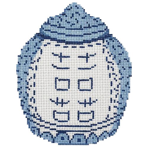 Double Happiness Ornament Painted Canvas The Plum Stitchery - 1