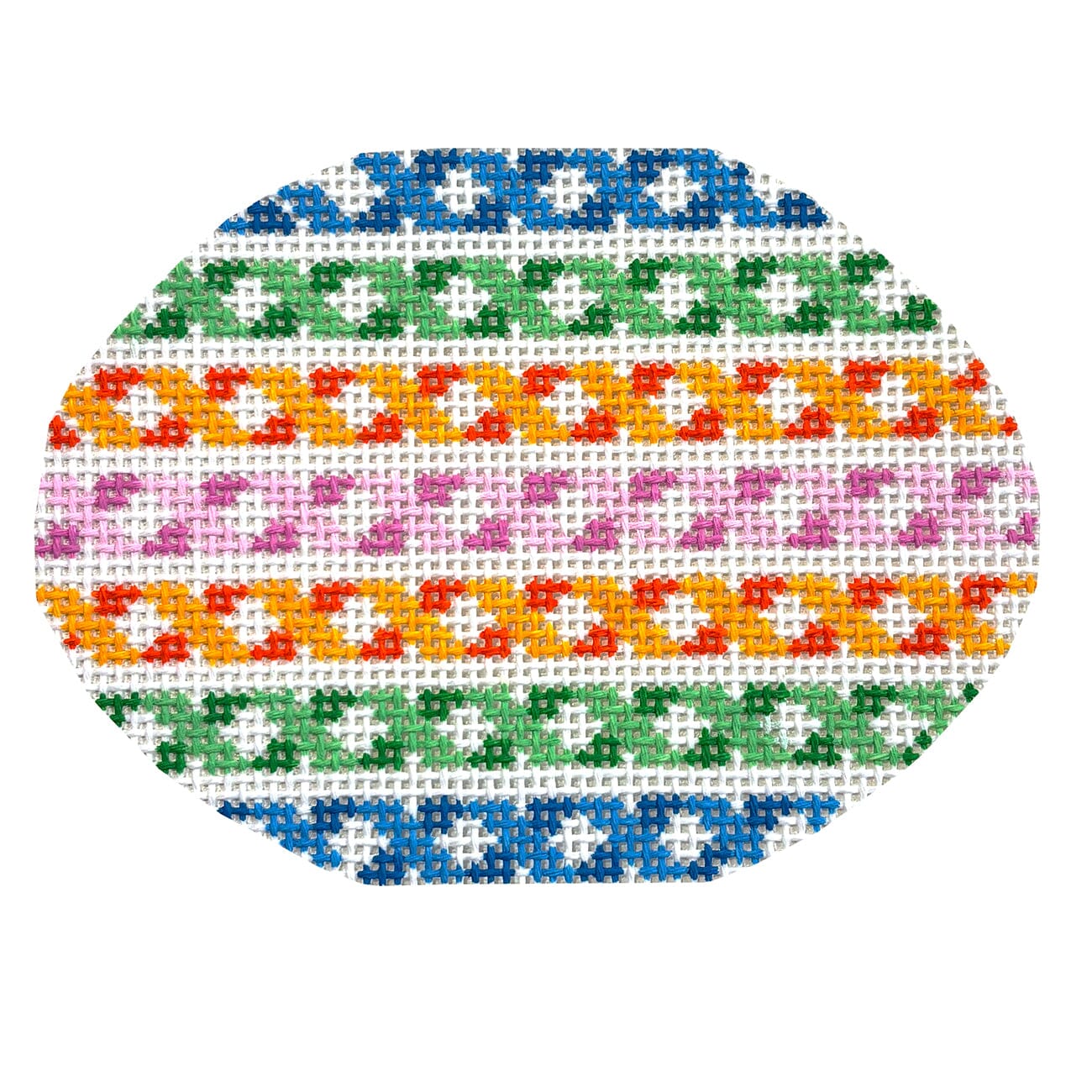 Double Helix Oval Painted Canvas Atlantic Blue Canvas - 1