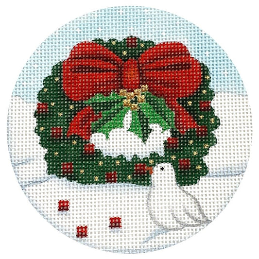 Dove Wreath Ornament Painted Canvas Melissa Shirley Designs 