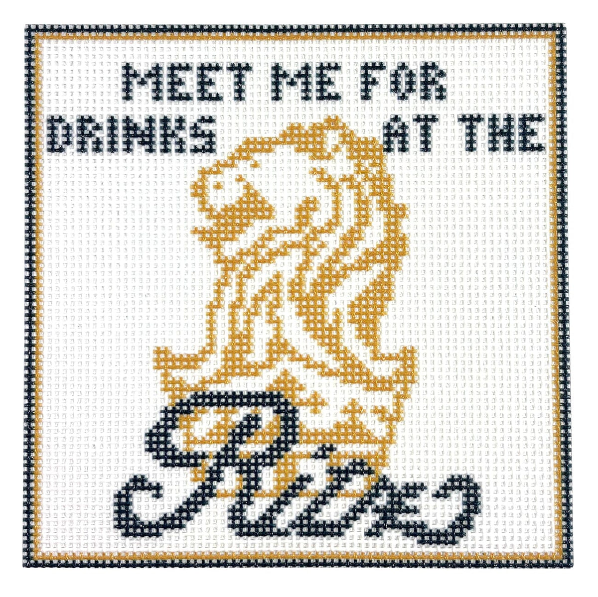 Drinks at the Ritz Square Printed Canvas The Gingham Stitchery - 1