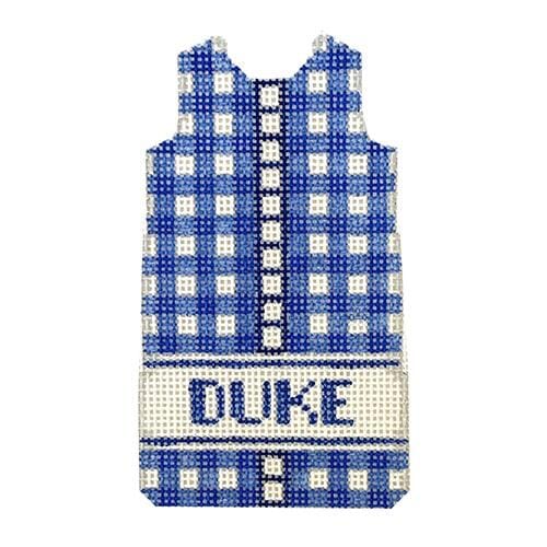 Duke Blue Gingham Shift Printed Canvas Two Sisters Needlepoint 
