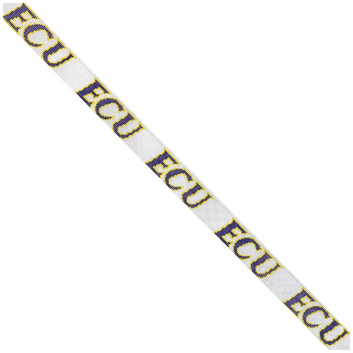 East Carolina University Belt Long Painted Canvas Elm Tree Needlepoint - 1