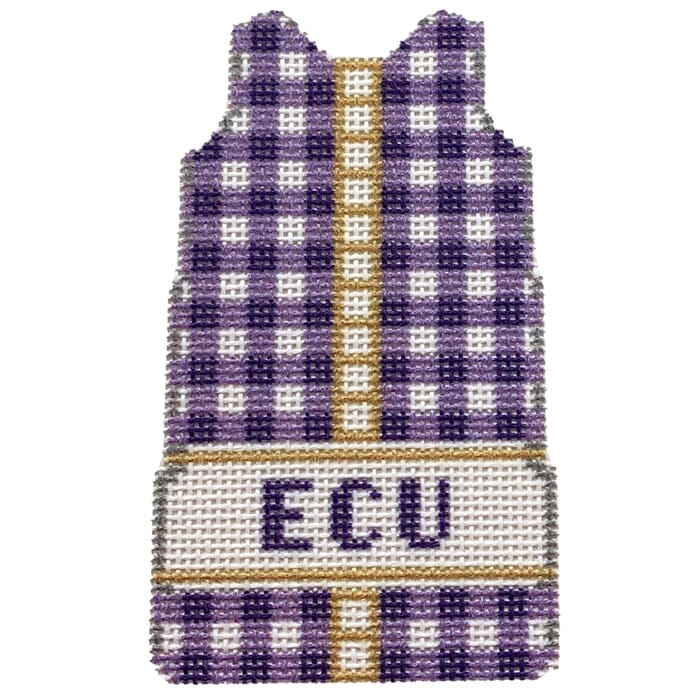 ECU Gingham Mini Shift Printed Canvas Two Sisters Needlepoint
