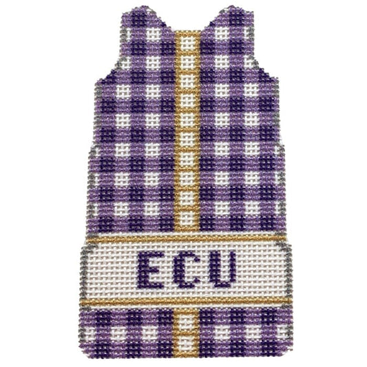 ECU Gingham Mini Shift Printed Canvas Two Sisters Needlepoint 