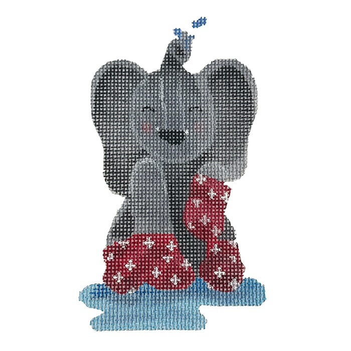 Elephant in Rain Boots Painted Canvas Madeleine Elizabeth - 1