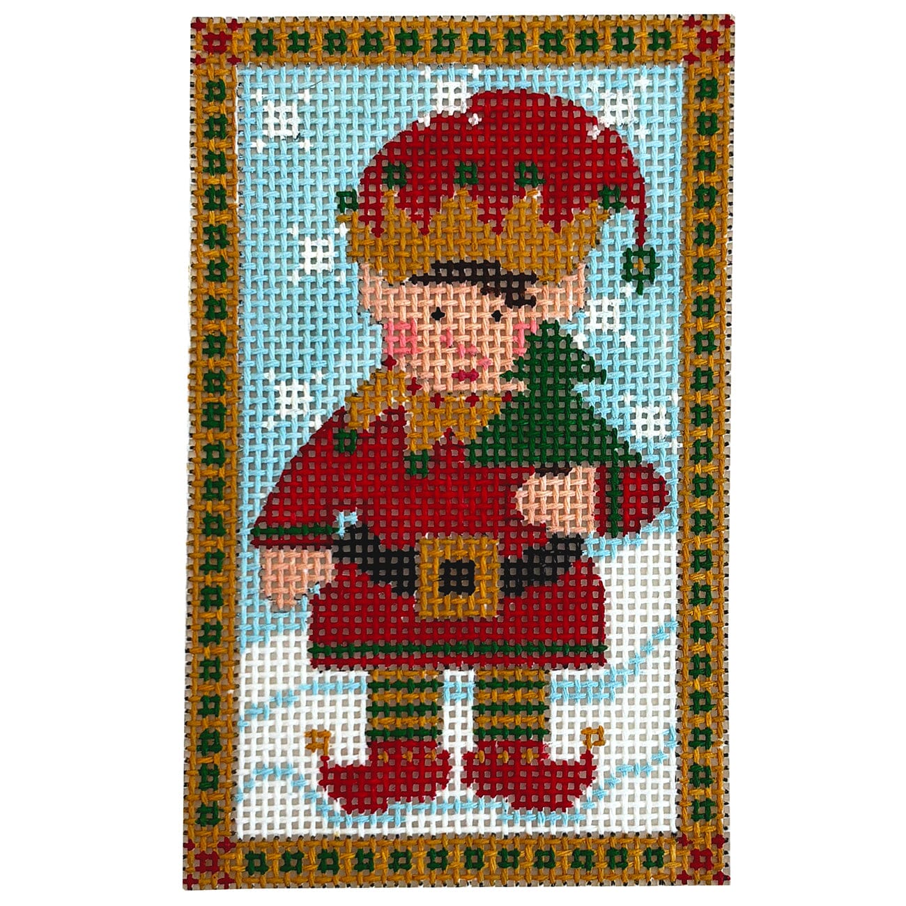 Elf Holding Tree Painted Canvas Danji Designs - 1