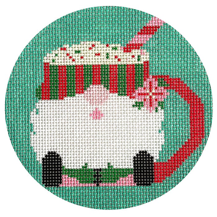Elf Mug Round Painted Canvas Wipstitch Needleworks - 1