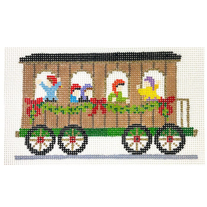 Elves North Pole Express Painted Canvas Susan Roberts Needlepoint Designs Inc. - 1